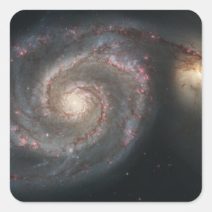 The whirlpool galaxy (M51) and companion galaxy Square Sticker