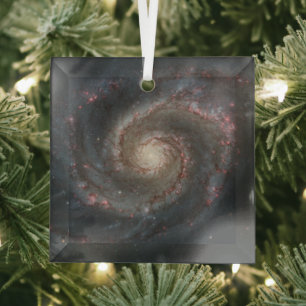 The Whirlpool Galaxy M51 & Companion in Space Glass Tree Decoration