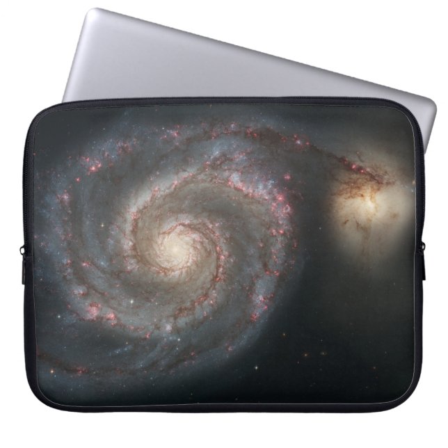 The Whirlpool Galaxy M51 & Companion in Space Laptop Sleeve (Front)