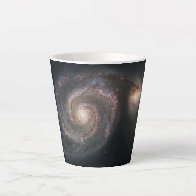 The Whirlpool Galaxy M51 & Companion in Space Latte Mug (Front)