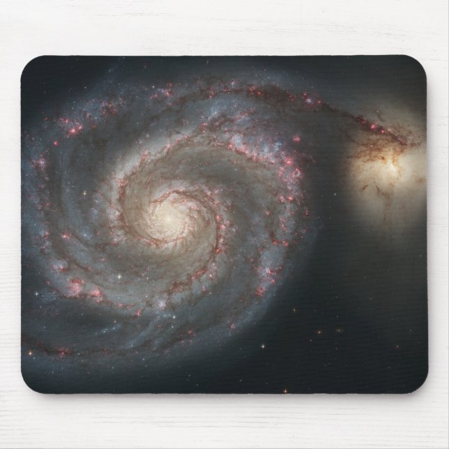 The Whirlpool Galaxy M51 & Companion in Space Mouse Pad (Front)