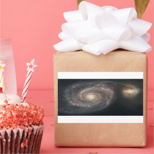 The Whirlpool Galaxy M51 & Companion in Space Rectangular Sticker