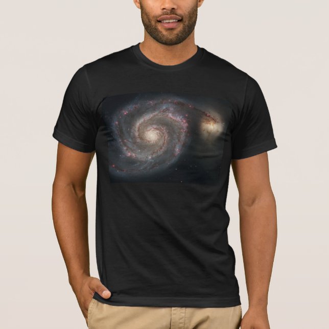 The Whirlpool Galaxy M51 & Companion in Space T-Shirt (Front)