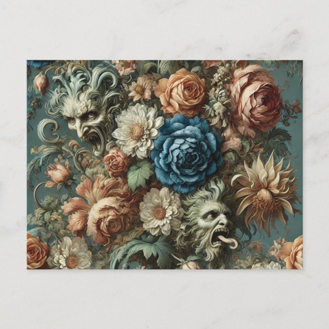 The Whisper that Sharpened the Knife – Gothic Holiday Postcard (Front)