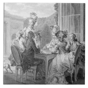 The Whist Party, 1783, engraved by Jean Dambrun (1 Ceramic Tile