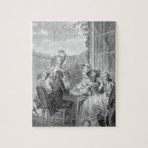 The Whist Party, 1783, engraved by Jean Dambrun (1 Jigsaw Puzzle