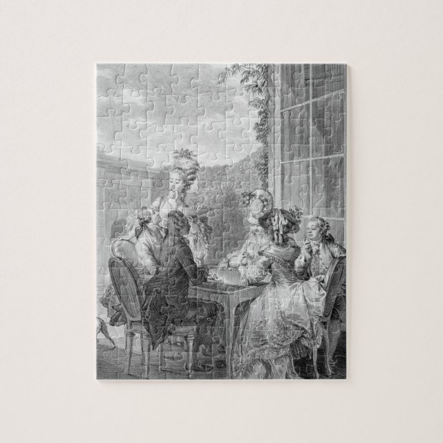 The Whist Party, 1783, engraved by Jean Dambrun (1 Jigsaw Puzzle (Vertical)