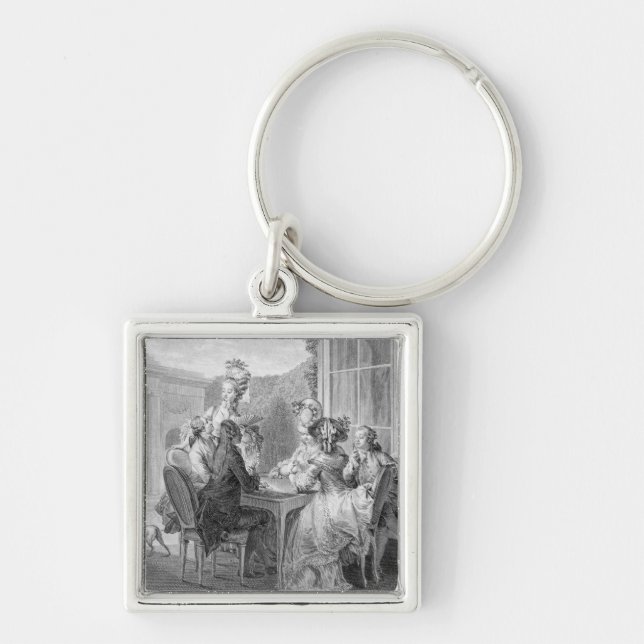 The Whist Party, 1783, engraved by Jean Dambrun (1 Key Ring (Front)