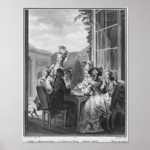 The whist party, engraved by Jean Dambrun 1783 Poster