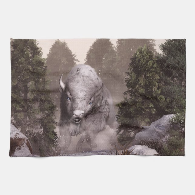 The White Buffalo Tea Towel (Horizontal)