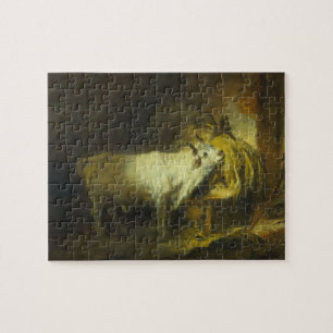 The White Bull in the Stable (oil on canvas) Jigsaw Puzzle