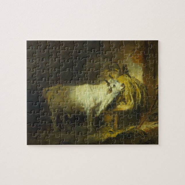 The White Bull in the Stable (oil on canvas) Jigsaw Puzzle (Horizontal)