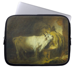 The White Bull in the Stable (oil on canvas) Laptop Sleeve