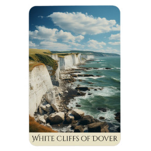 The White Cliffs Drawing   Dover England  Magnet