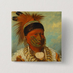 The White Cloud, Head Chief of the Iowas 15 Cm Square Badge