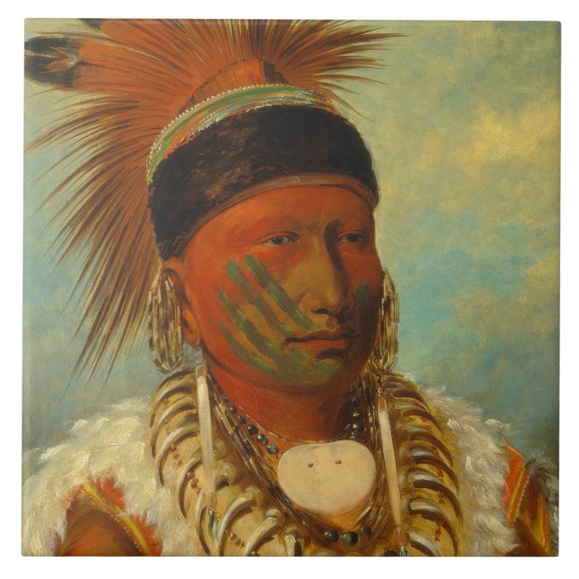 The White Cloud, Head Chief of the Iowas Ceramic Tile (Front)