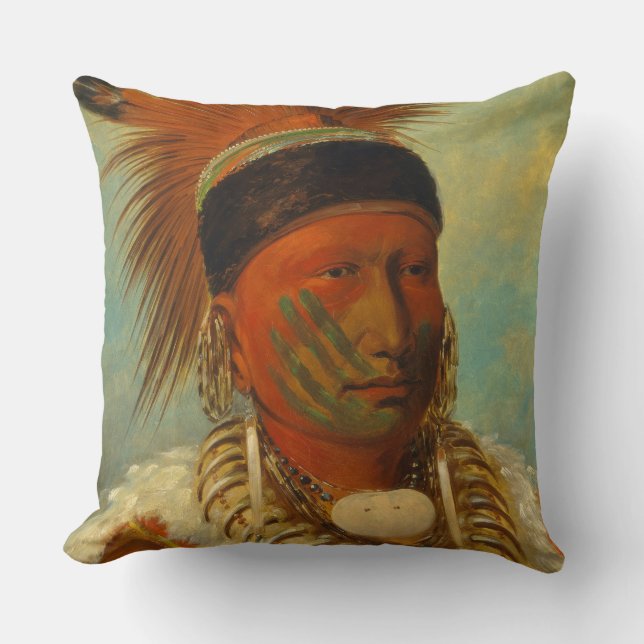 The White Cloud, Head Chief of the Iowas Cushion (Front)
