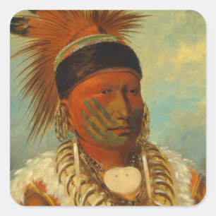 The White Cloud, Head Chief of the Iowas Square Sticker
