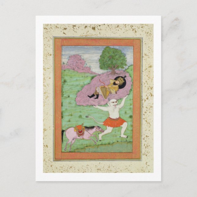 The White Demon carrying off the sleeping Rustam, Postcard (Front)