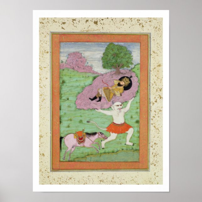 The White Demon carrying off the sleeping Rustam, Poster (Front)