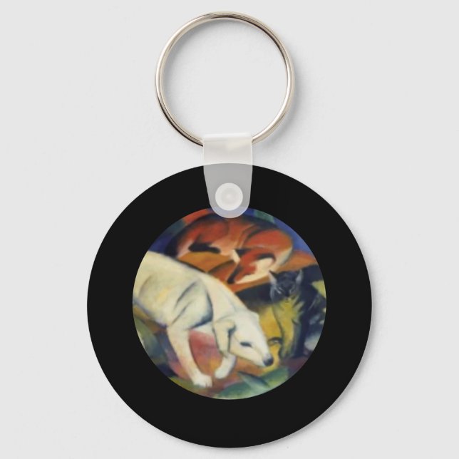 The White Dog, FIne Art by Franz Marc Key Ring (Front)