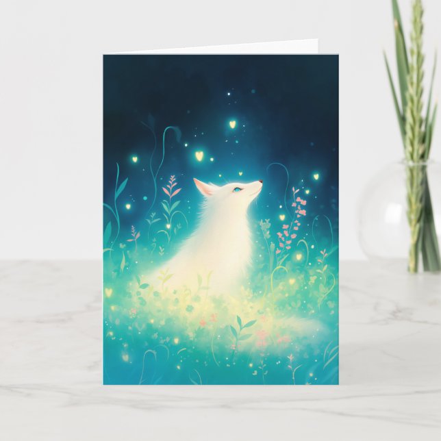 The White Fox Enchanted Gaze Card (Front)