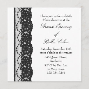 The White Grand Opening French Lace Invitation