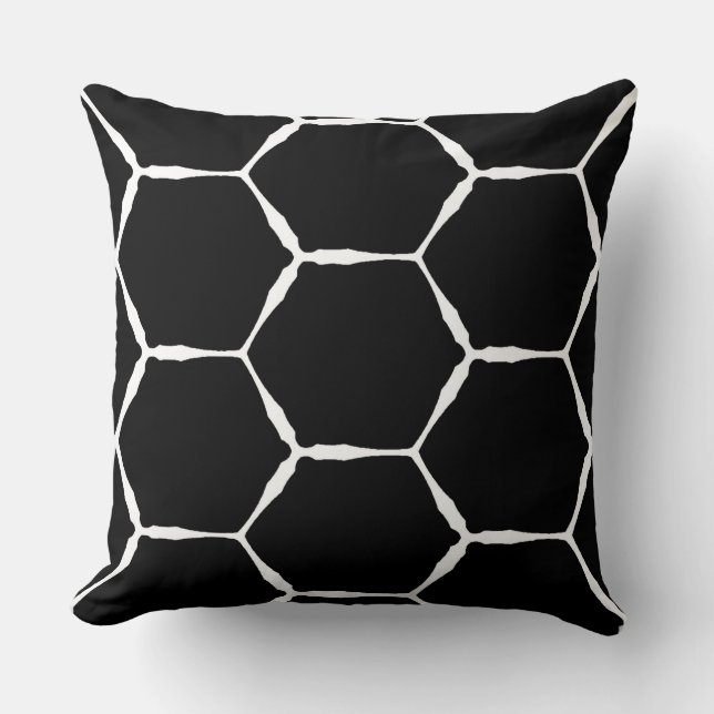 The White Hexagon Wire Design Pattern Cushion (Front)