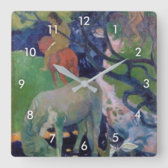 The White Horse, Gauguin Square Wall Clock (Front)