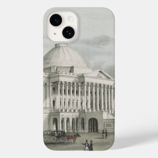 The White House, Capitol at Washington Lithograph Case-Mate iPhone Case (Back)