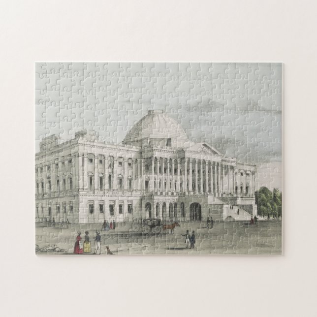The White House, Capitol at Washington Lithograph Jigsaw Puzzle (Horizontal)