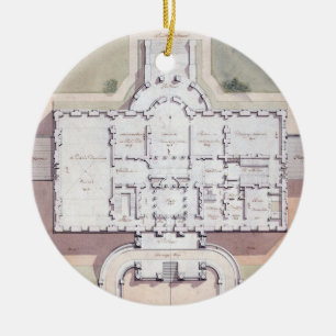 The White House President Washington D.C. Plan Ceramic Ornament