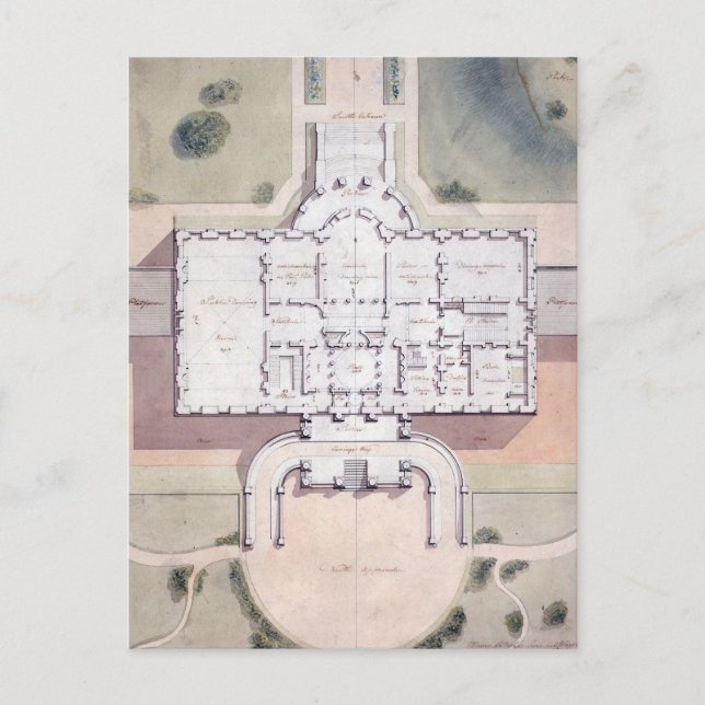 The White House President Washington D.C. Plan  Postcard (Front)
