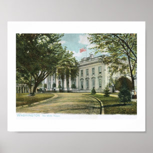 The White House, Washington DC Vintage Poster