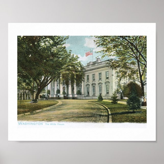 The White House, Washington DC Vintage Poster (Front)