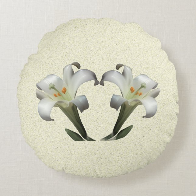 The White Lily - Round Cushion (Front)