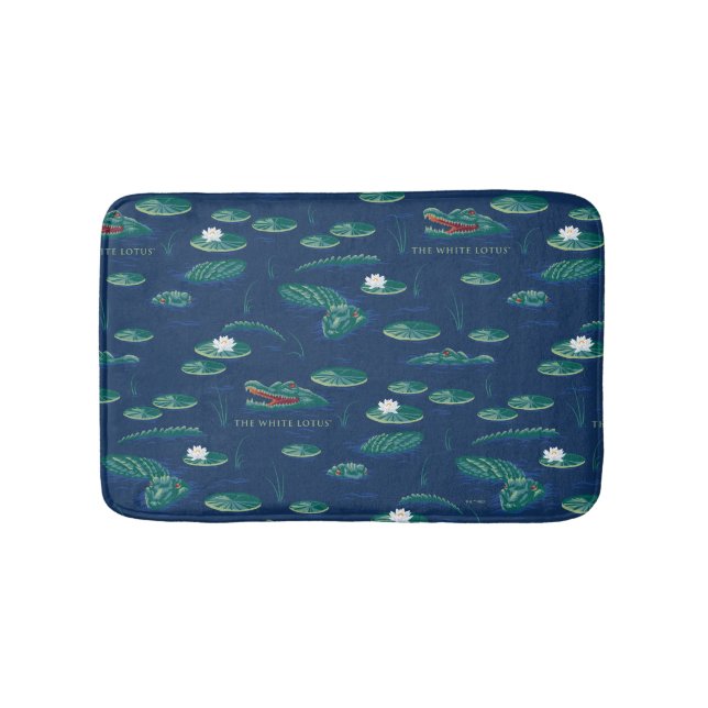 The White Lotus Alligator Lagoon Pattern Bath Mat (Front)