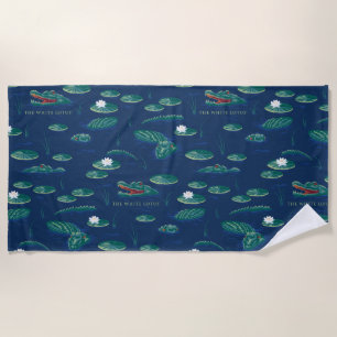 The White Lotus Alligator Lagoon Pattern Beach Towel