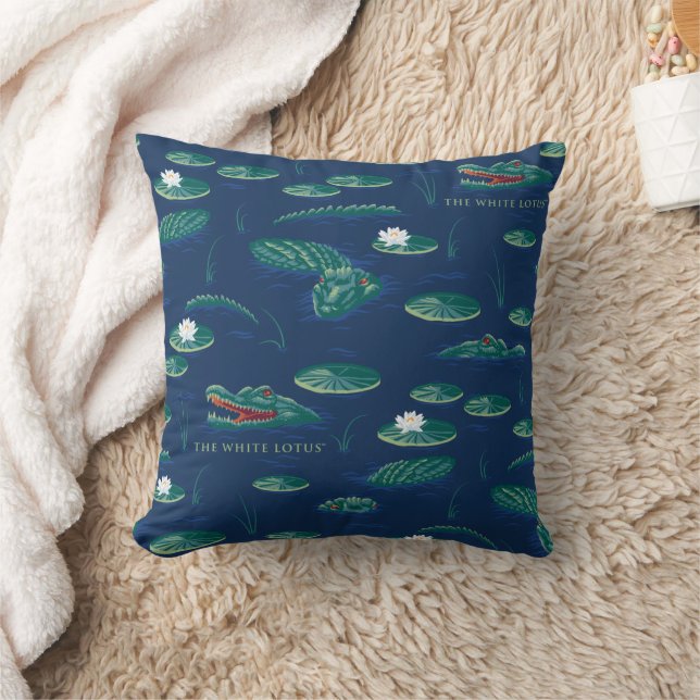 The White Lotus Alligator Lagoon Pattern Cushion (Blanket)