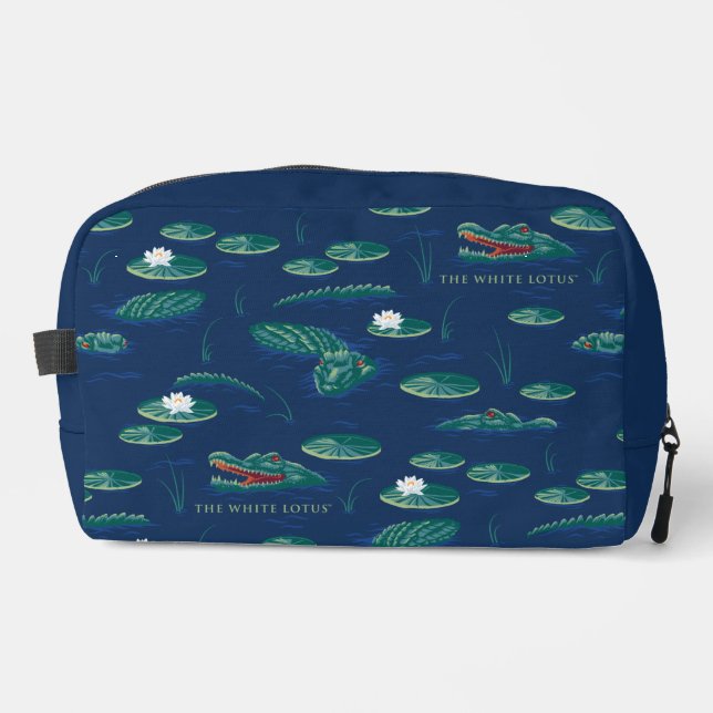 The White Lotus Alligator Lagoon Pattern Dopp Kit (Front)