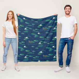 The White Lotus Alligator Lagoon Pattern Fleece Blanket
