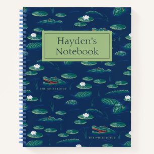 The White Lotus Alligator Lagoon Pattern Notebook