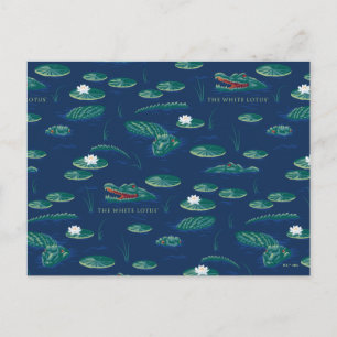 The White Lotus Alligator Lagoon Pattern Postcard