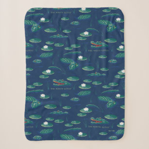 The White Lotus Alligator Lagoon Pattern Sherpa Blanket