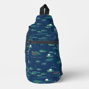 The White Lotus Alligator Lagoon Pattern Sling Bag
