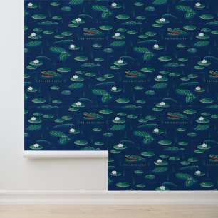 The White Lotus Alligator Lagoon Pattern Wallpaper