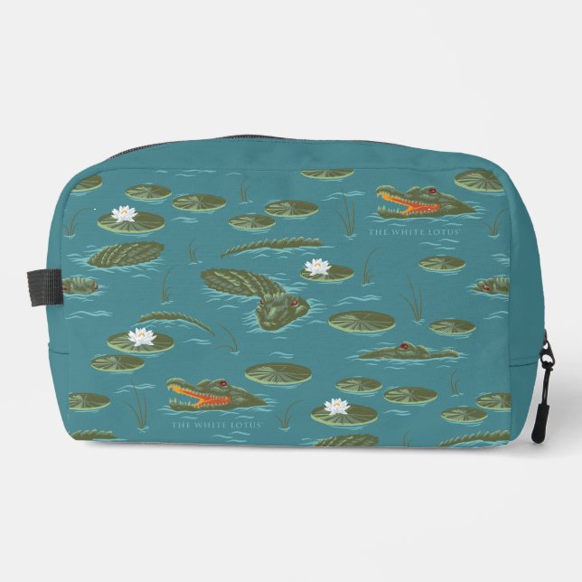 The White Lotus Alligator Waters Pattern Dopp Kit (Front)