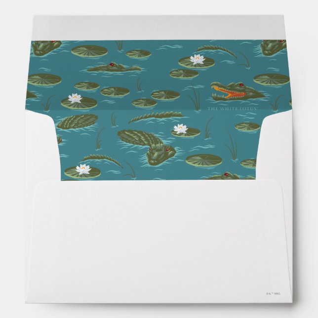 The White Lotus Alligator Waters Pattern Envelope (Back (Bottom))