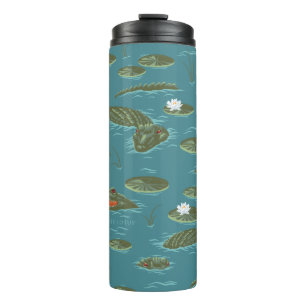 The White Lotus Alligator Waters Pattern Thermal Tumbler