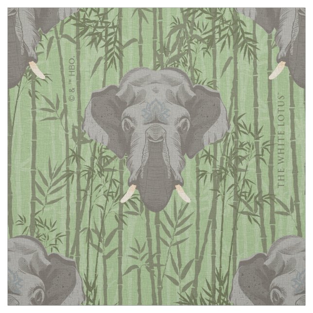 The White Lotus Majestic Elephants Pattern Fabric (Swatch)